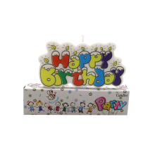 Happy birthday colorful new design letter candles with hodlers